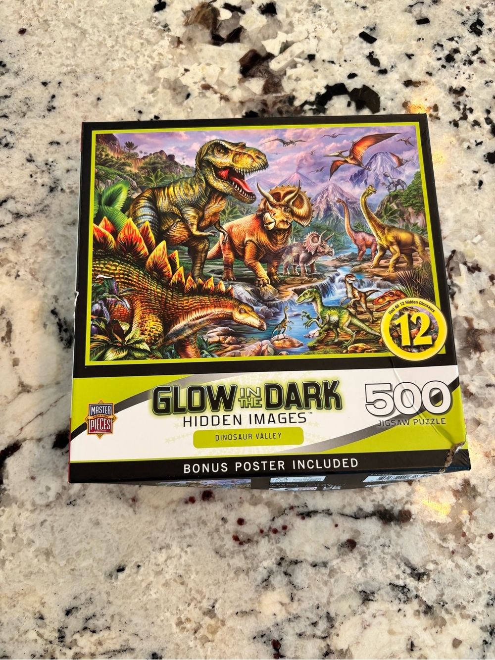 Master Pieces Glow in the Dark Dinosaur Valley 500 Piece Jigsaw Puzzle